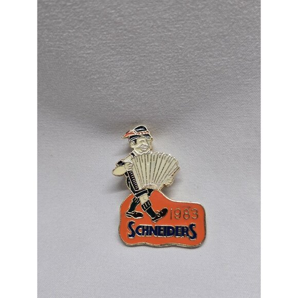 Vintage Schneiders Foods Canada 1983 Enamel Lapel Pin Accordian Latch Clasp - Picture 1 of 8
